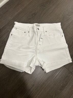 NWT J. Crew White Denim Cutoff Shorts with Raw Hem